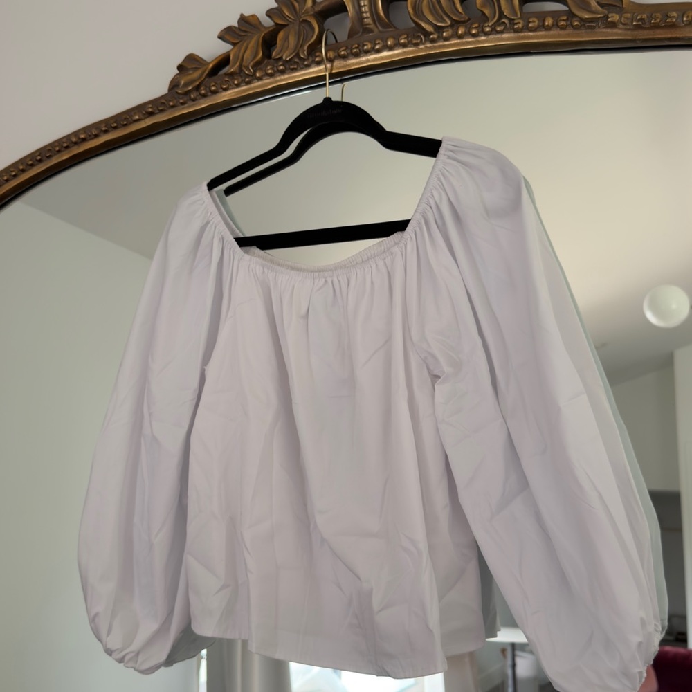 Antonio Melani White Off-Shoulder Peasant Top